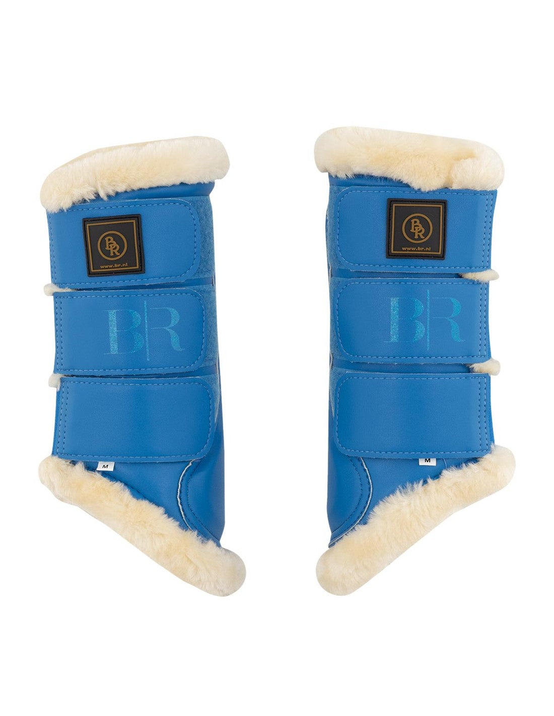 BR Equestrian Aimee Fleece Brushing Boots Blue Jasper