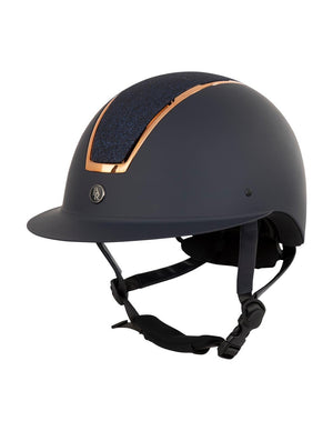 BR Equestrian Omega Helmet Painted Glitter Navy/Rose Gold