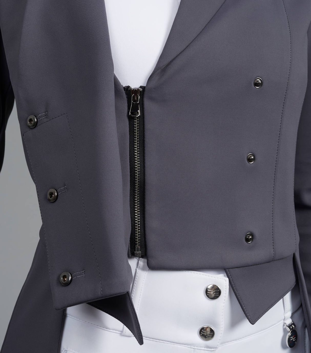 Premier Equine Capriole Ladies Short Tail Dressage Jacket Grey