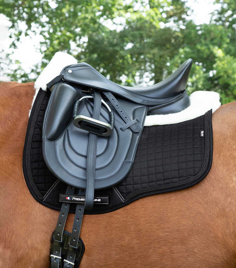 Premier Equine Merino Wool European Dressage Saddle Pad Black/Natural