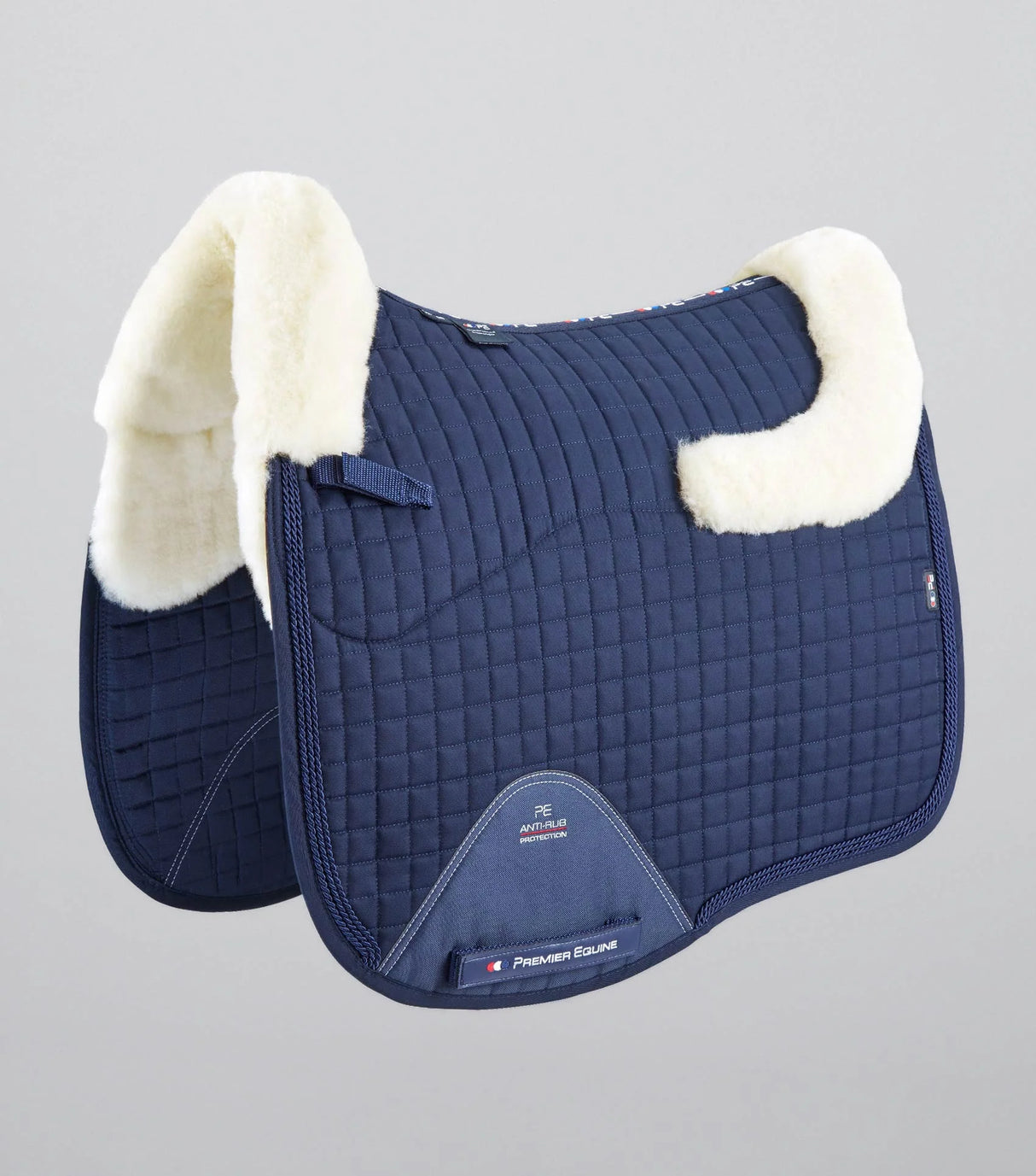 Premier Equine Merino Wool European Dressage Saddle Pad Navy/Natural