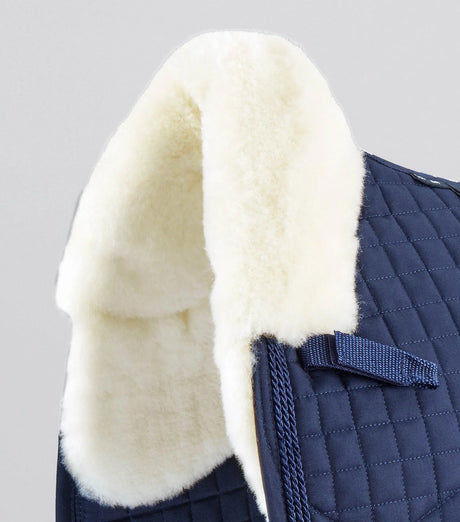 Premier Equine Merino Wool European Dressage Saddle Pad Navy/Natural