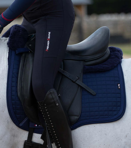 Premier Equine Merino Wool European Dressage Saddle Pad Navy/Navy
