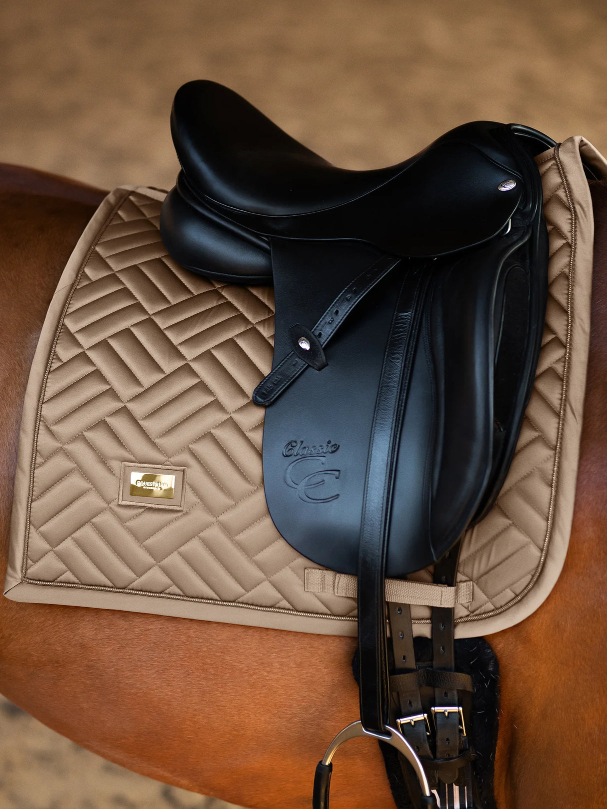 Equestrian Stockholm Dressage Saddle Pad Modern Champagne