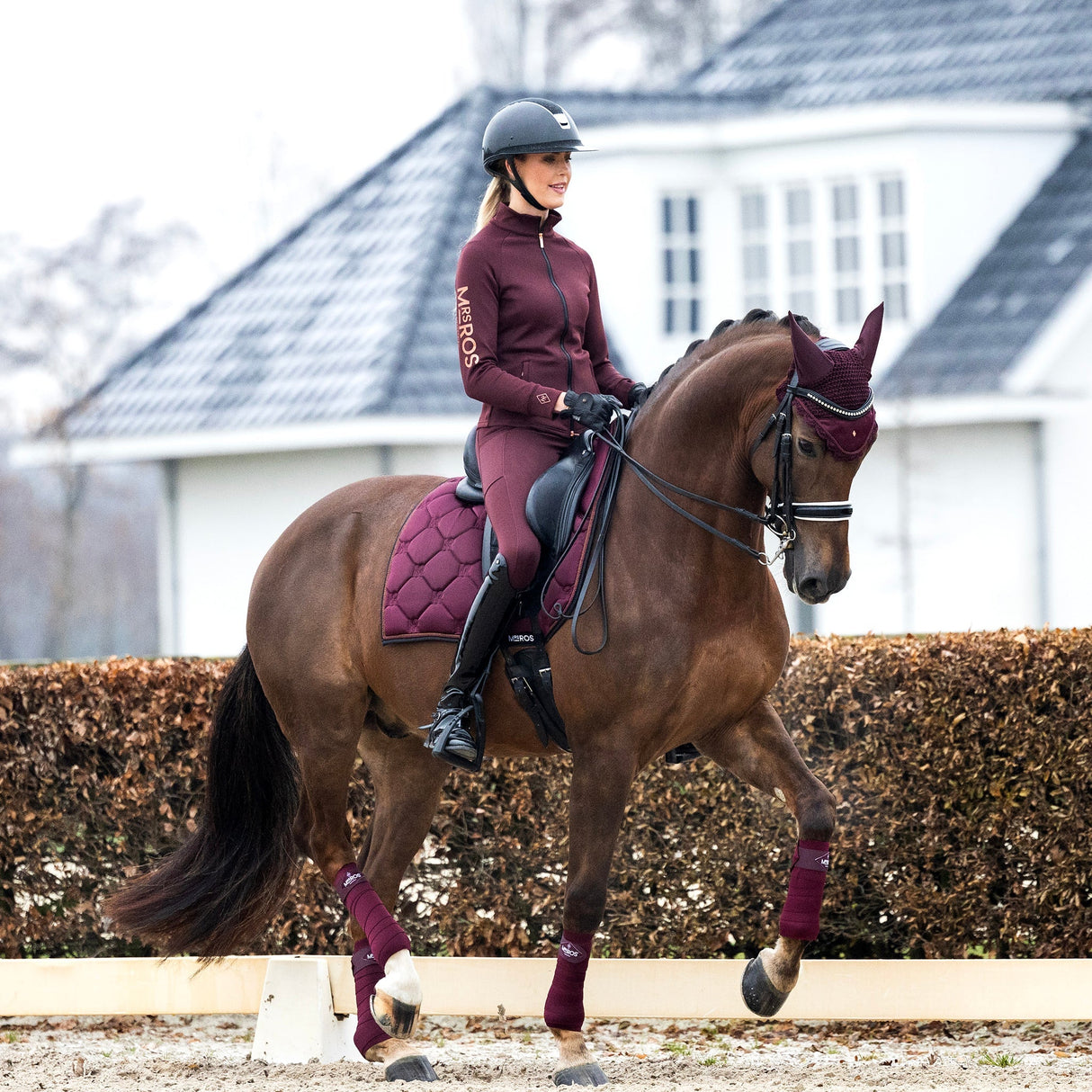 Mrs Ros Charmer Dressage Saddle Pad Red Blush