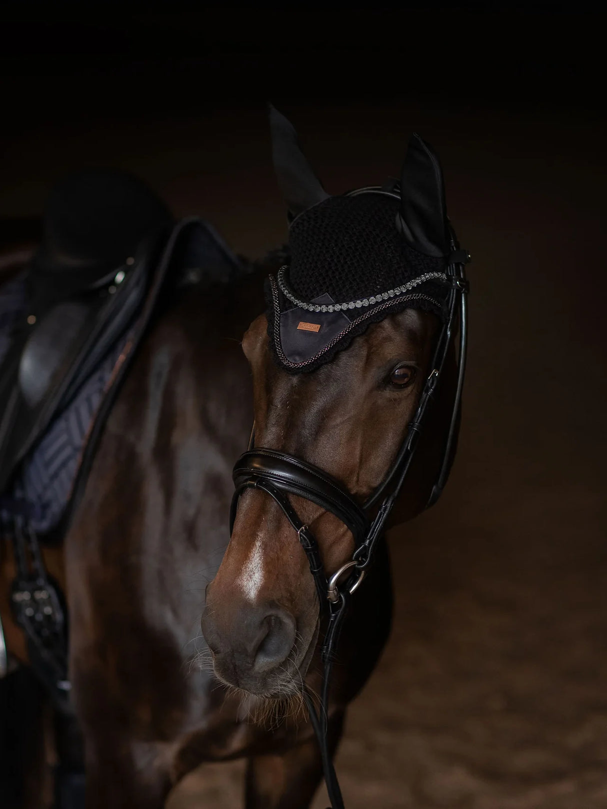 Equestrian Stockholm Ear Bonnet Dark Ocean