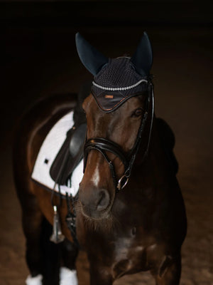 Equestrian Stockholm Padded Ear Bonnet Modern Dark Ocean