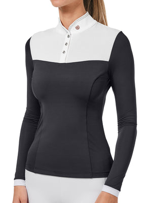 Equestrian Stockholm Revenew Long Sleeve Competition Top Dark Ocean