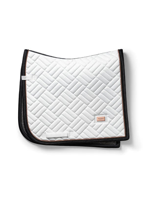 Equestrian Stockholm Dressage Saddle Pad Modern White Dark Ocean