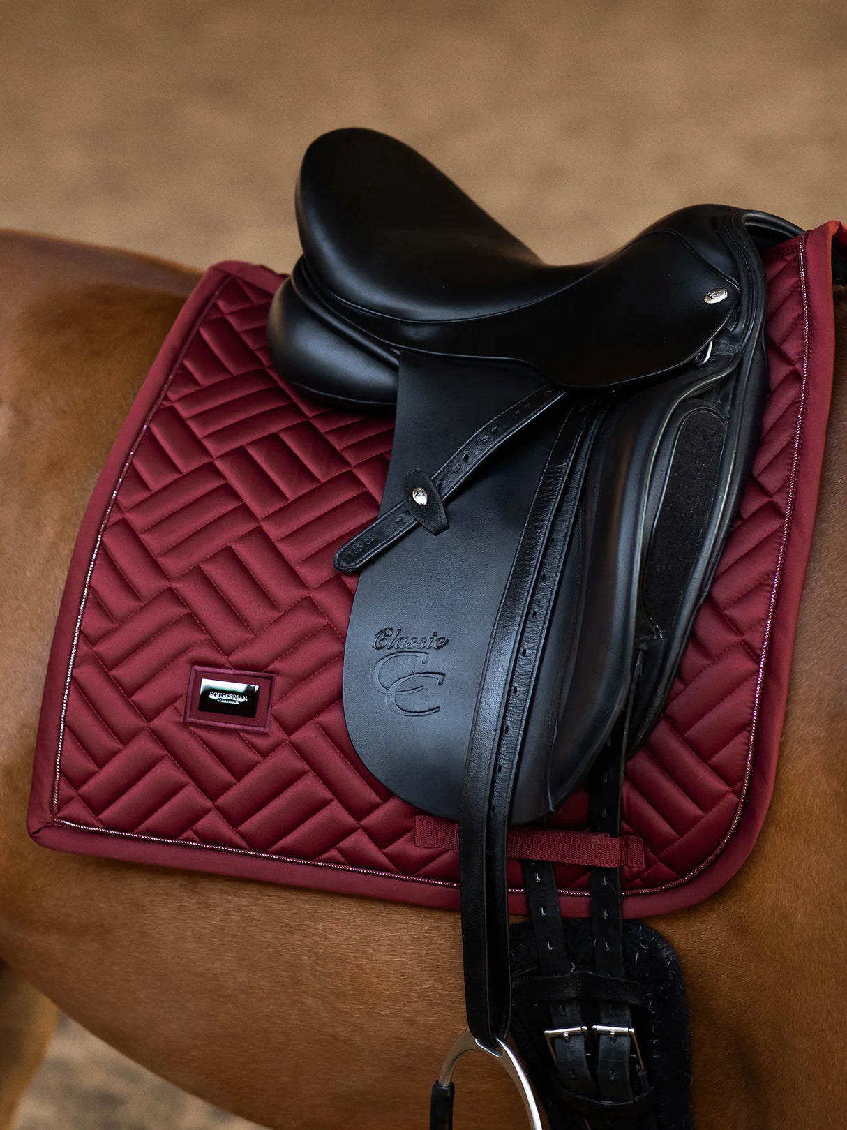 Equestrian Stockholm Dressage Saddle Pad Modern Bordeaux
