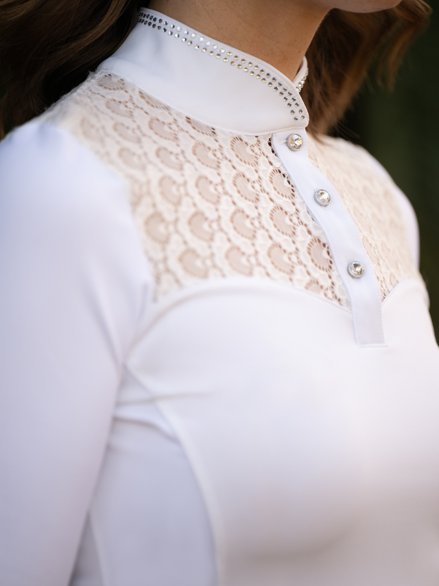 Equestrian Stockholm Crystal Champion Long-Sleeve Top White
