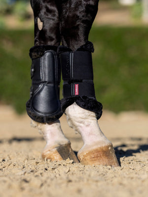 LeMieux Fleece Edged Mesh Brushing Boots Black/Black