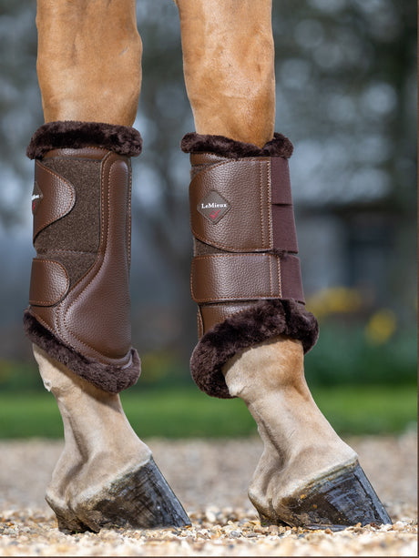 LeMieux Fleece Lined Brushing Boots Brown/Brown