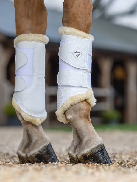LeMieux Fleece Lined Brushing Boots White/Natural