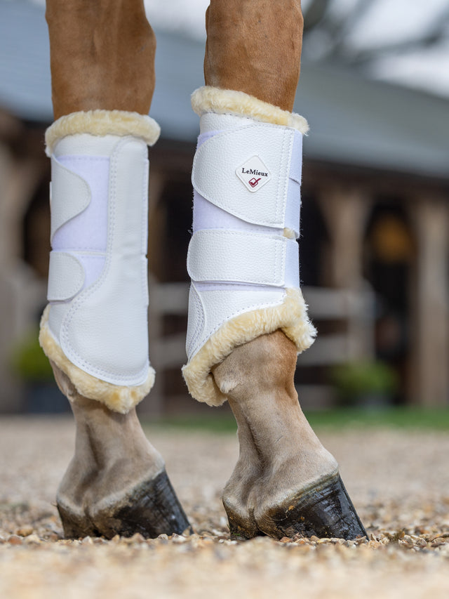 LeMieux Fleece Lined Brushing Boots White/Natural