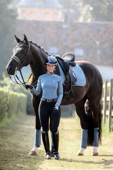 LeMieux Suede Dressage Square Saddle Pad Ice Blue