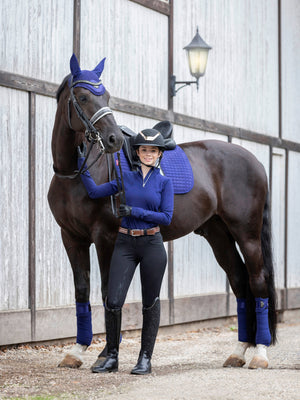 LeMieux Suede Dressage Square Saddle Pad Ink Blue