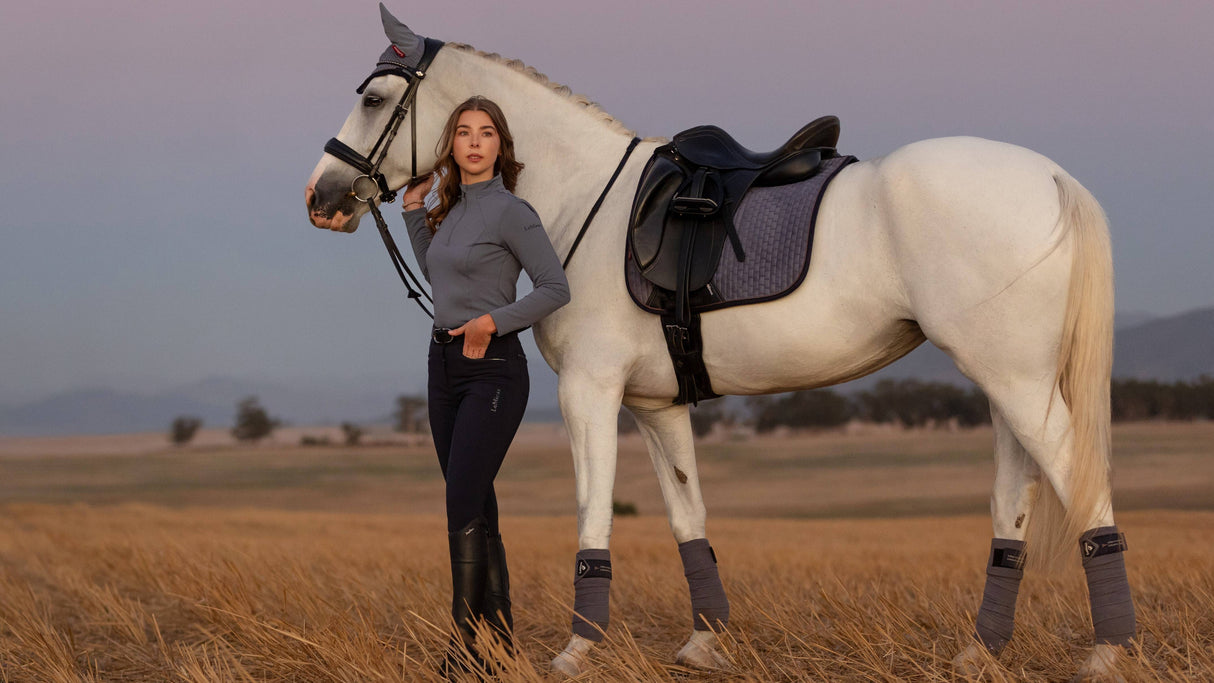 LeMieux Suede Dressage Square Saddle Pad Jay Blue