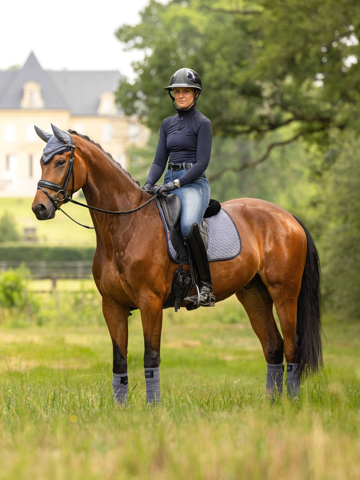 LeMieux Suede Dressage Saddle Pad Jay Blue