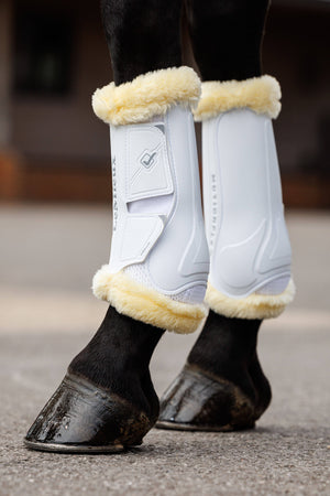 LeMieux Motionflex Dressage Boots with Fleece Edge White/Natural