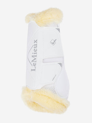 LeMieux Motionflex Dressage Boots with Fleece Edge White/Natural