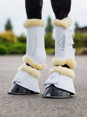 LeMieux Motionflex Over Reach Boot with Fleece Edge White/Natural