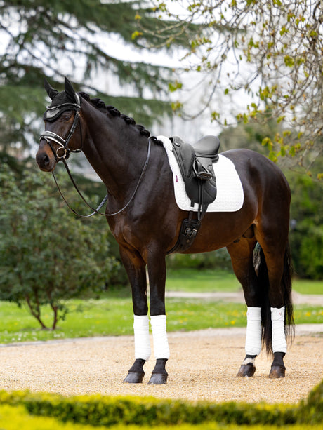 LeMieux Merino+ Half Lined Suede Dressage Square Saddle Pad White/White