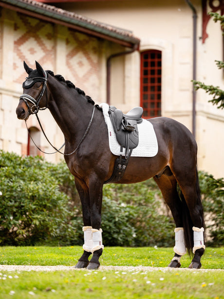LeMieux Merino+ Half Lined Dressage Square Saddle Pad White/White