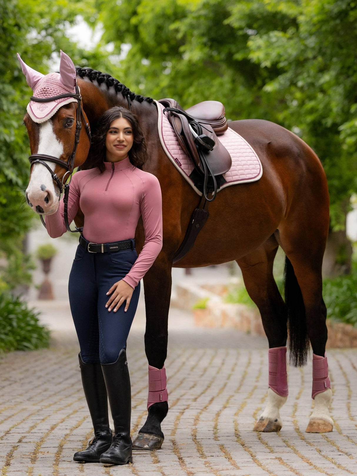 LeMieux Suede Square Close Contact Jump Saddle Pad Blossom