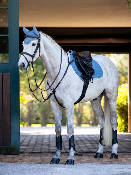 LeMieux Suede Square Close Contact Jump Saddle Pad Ice Blue