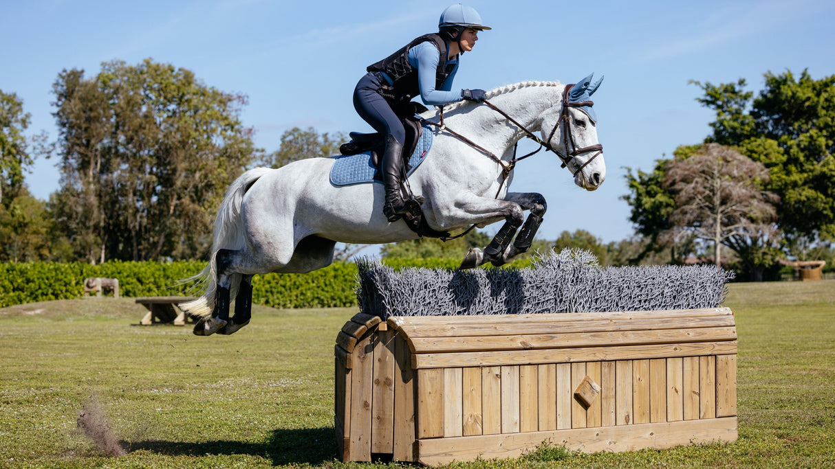 LeMieux Suede Square Close Contact Jump Saddle Pad Ice Blue