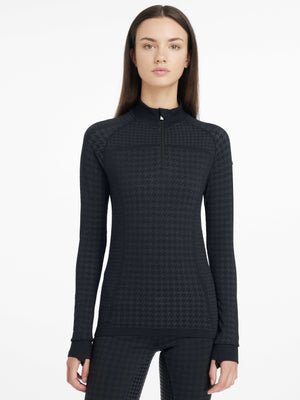 LeMieux Aspen Houndstooth Quarter Zip Top