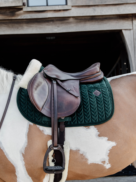 Kentucky Skin Friendly Velvet Jump Saddle Pad Pine Green