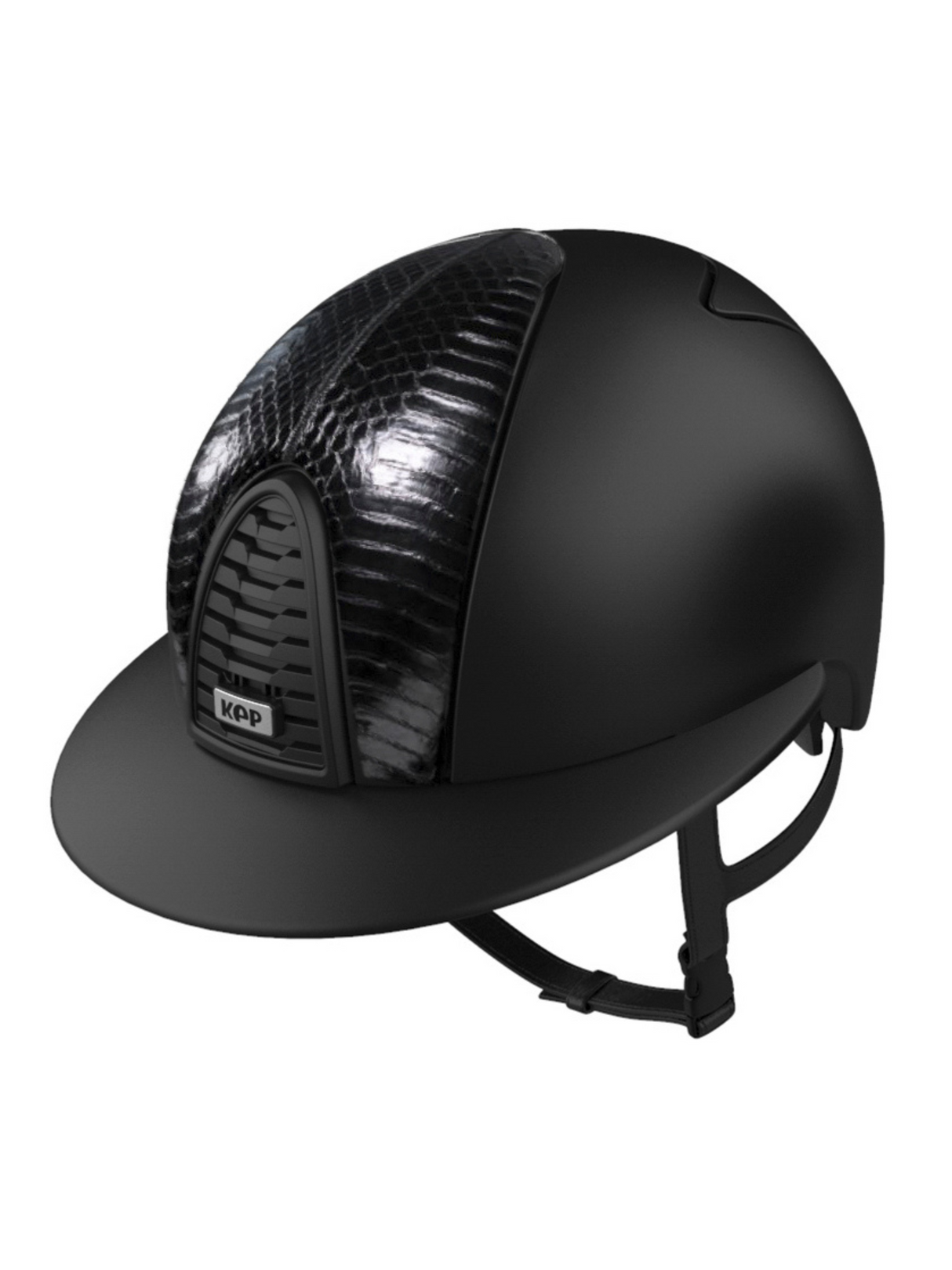 KEP Cromo 2.0 Helmet Textile Black - Gloss Black Snake Front Panel