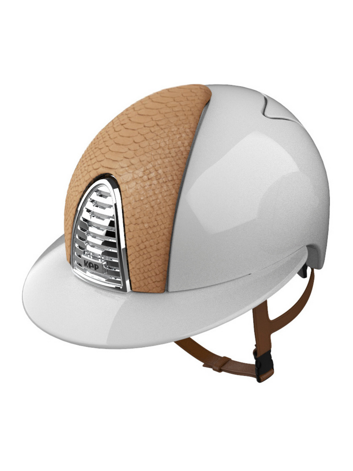 KEP Cromo 2.0 Helmet Polish White - Beige Python Front Panel