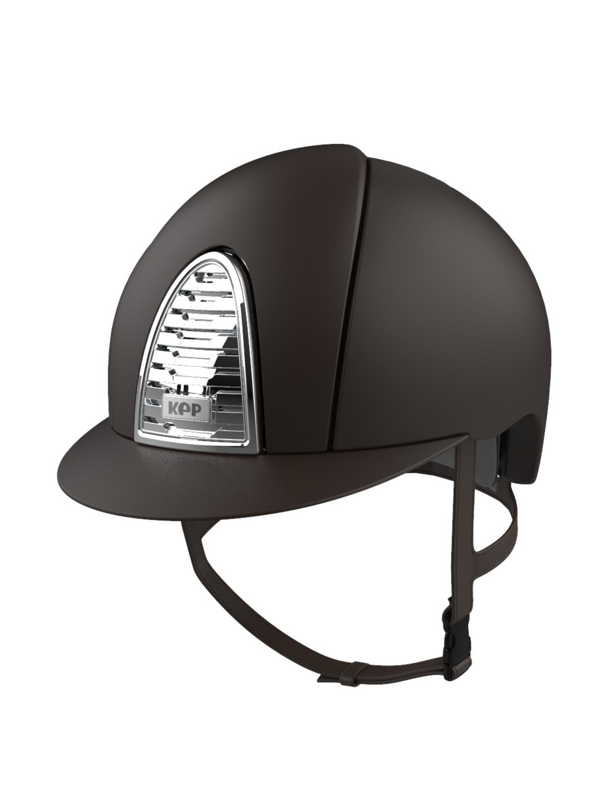 KEP Cromo 2.0 Helmet Textile Brown - Chrome Ventilation Grille