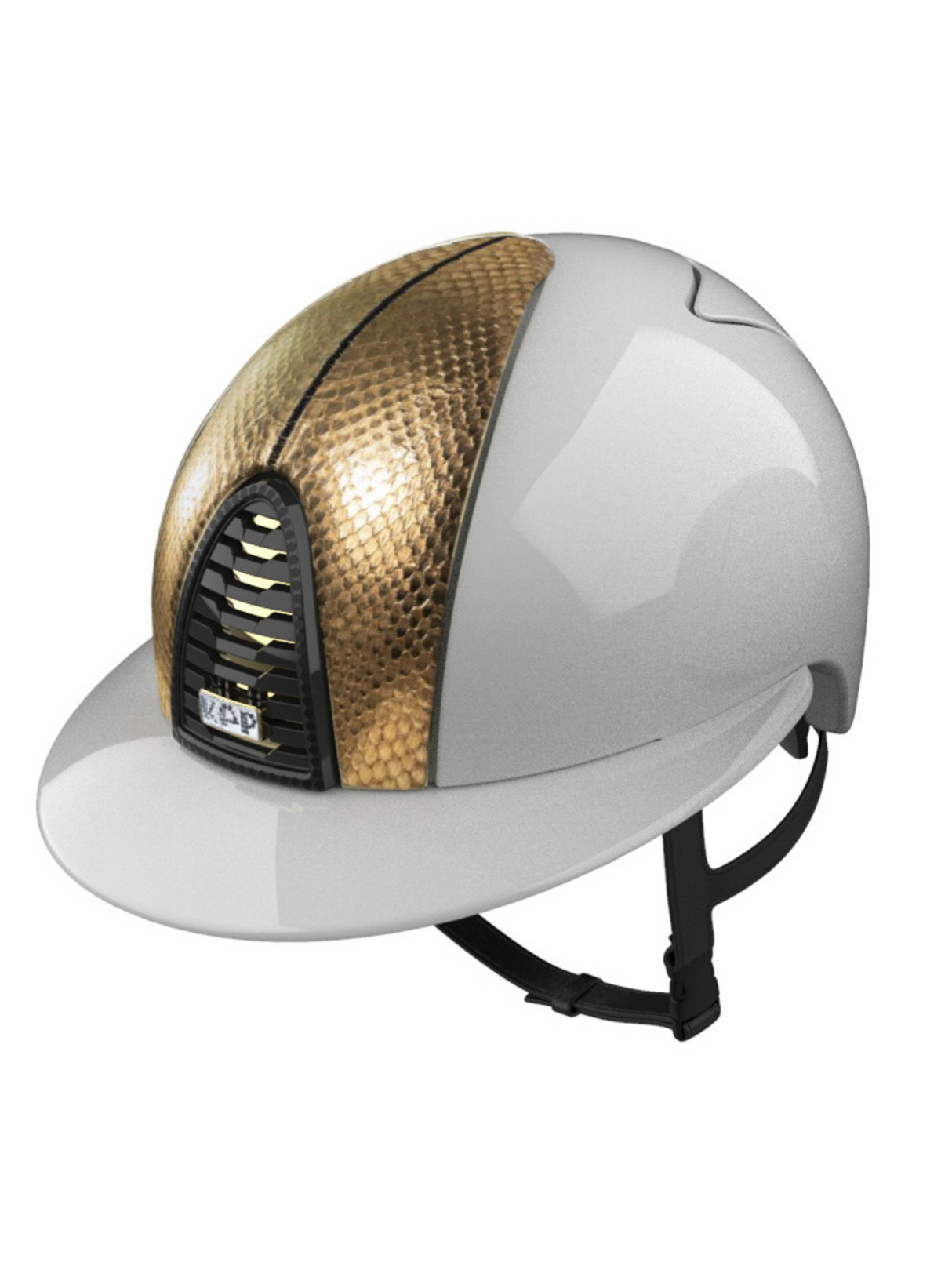 KEP Cromo 2.0 Helmet Polish White - Gold Snake Front Panel