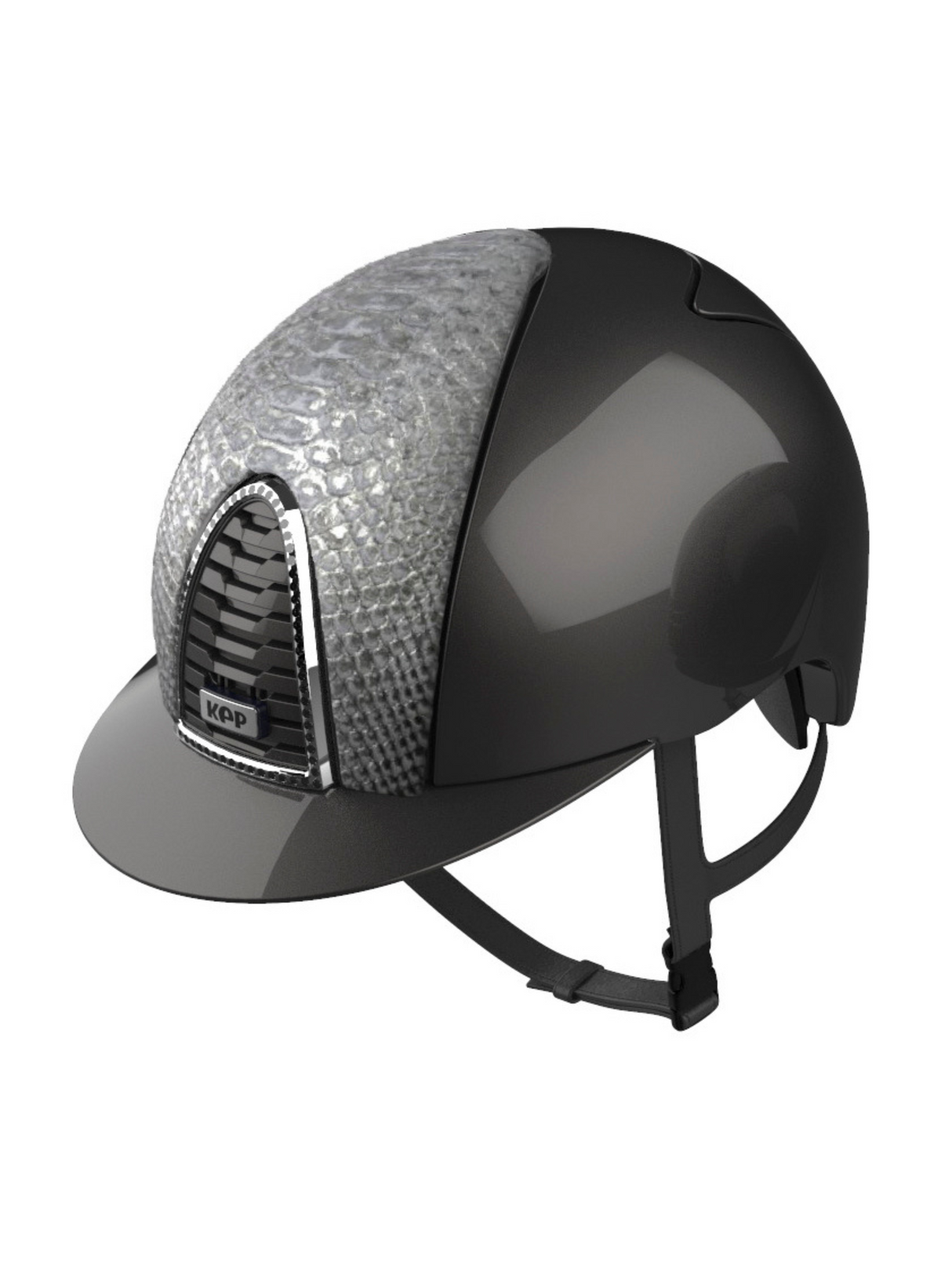 KEP Cromo 2.0 Helmet Polish Grey - Silver Python Front Panel - Swarovski Frame