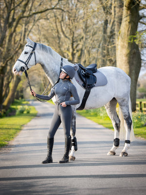 LeMieux Suede Close Contact Square Jump Saddle Pad Grey