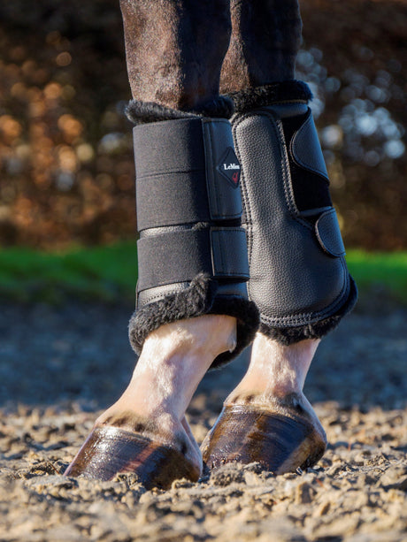 LeMieux Fleece Lined Brushing Boots Black/Black