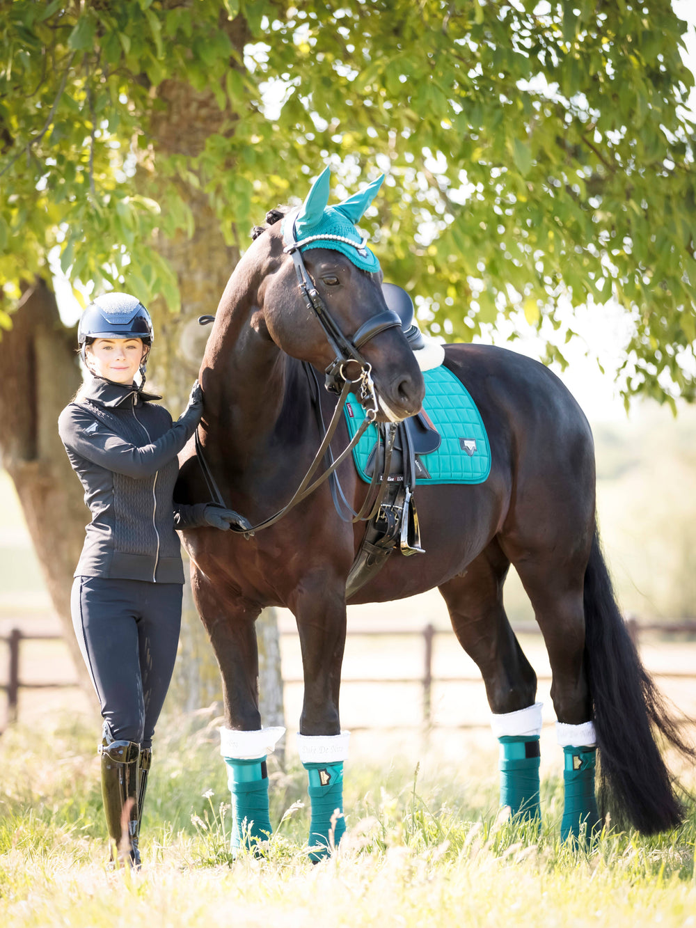 LeMieux Loire Classic Dressage Square Saddle Pad Peacock Impulsion