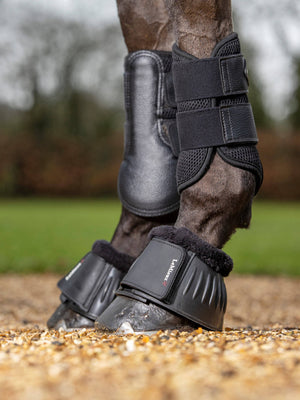 LeMieux Rubber Bell Boots with Fleece Black