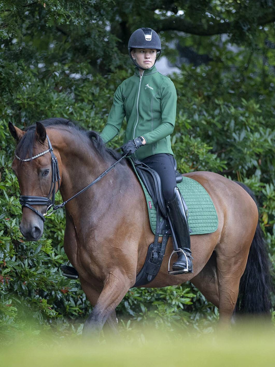 LeMieux Suede Dressage Square Saddle Pad Hunter Green