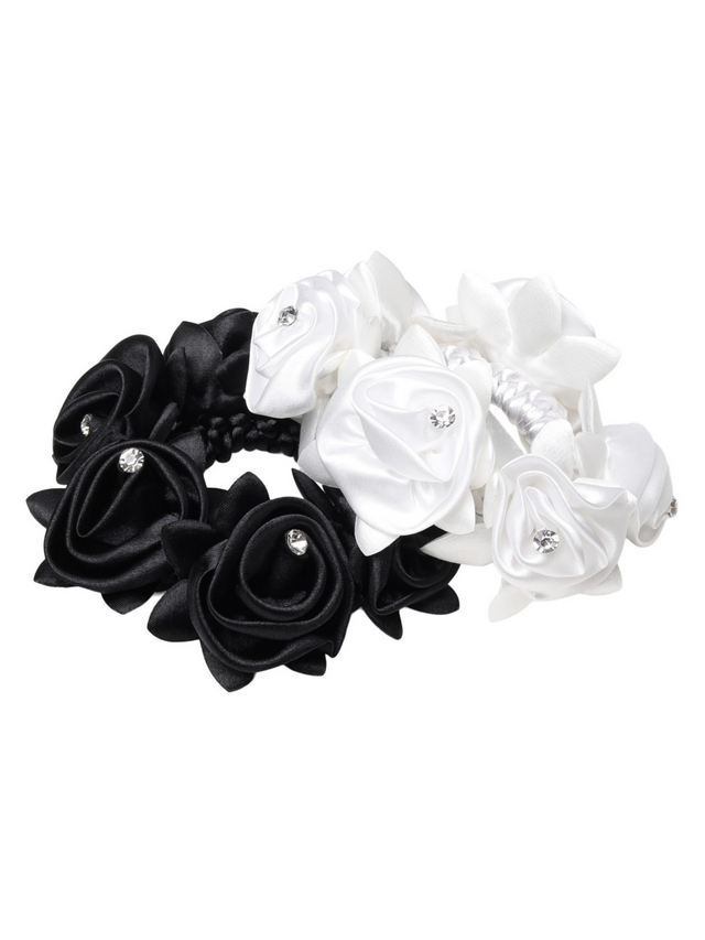 SD Design Diamond Rose Scrunchie White