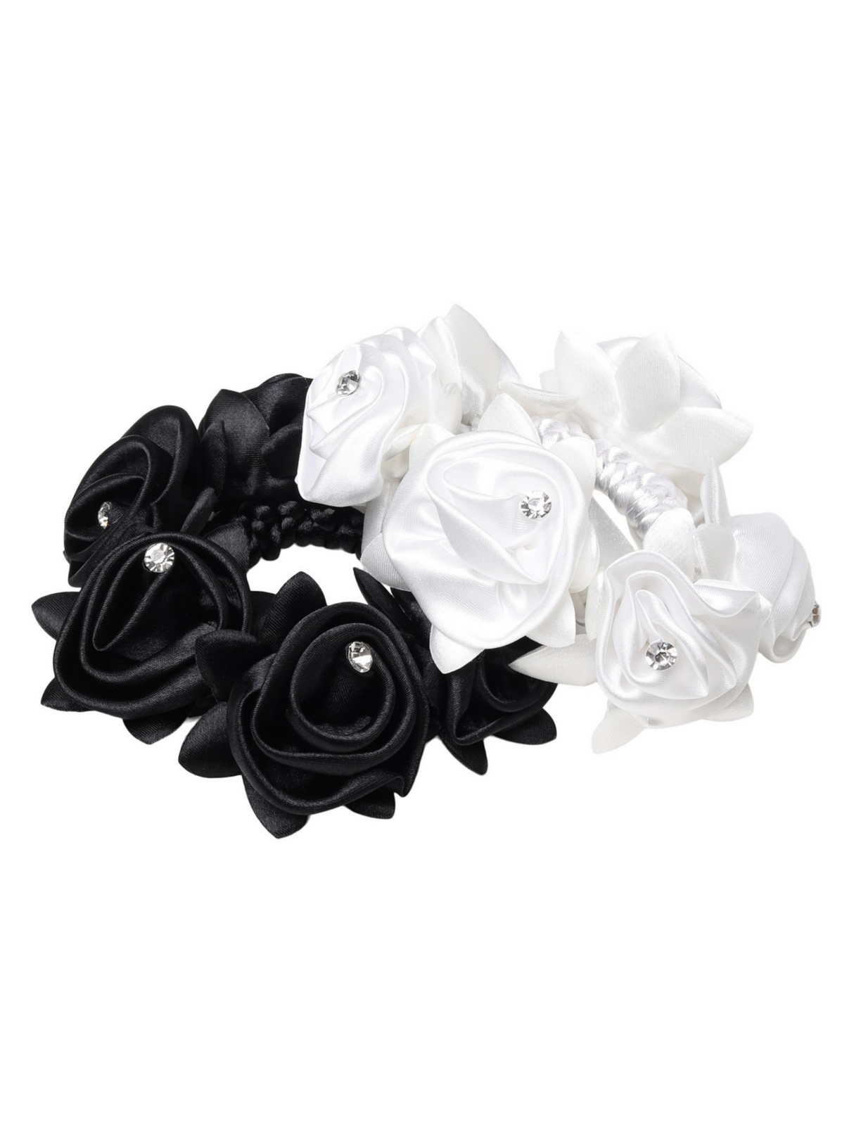 SD Design Diamond Rose Scrunchie Black