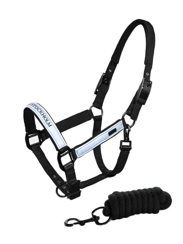 Equestrian Stockholm Halter & Lead Rope Luminous Black