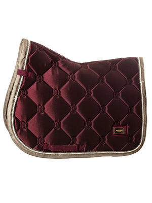 Equestrian Stockholm Jump Saddle Pad Merlot Crystal Gold