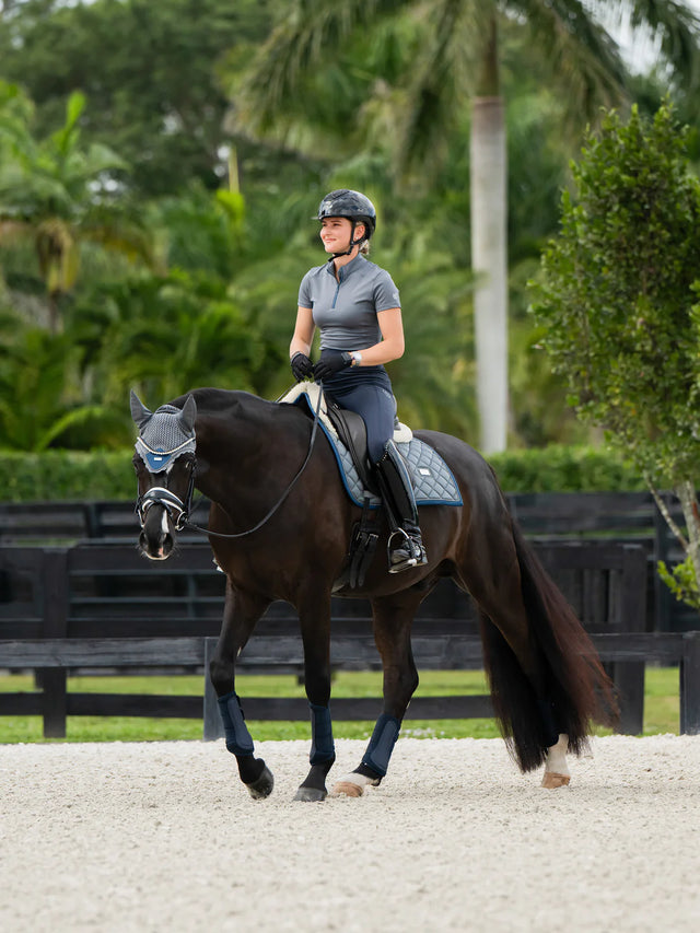 Equestrian Stockholm Dressage Saddle Pad Metallic Blue