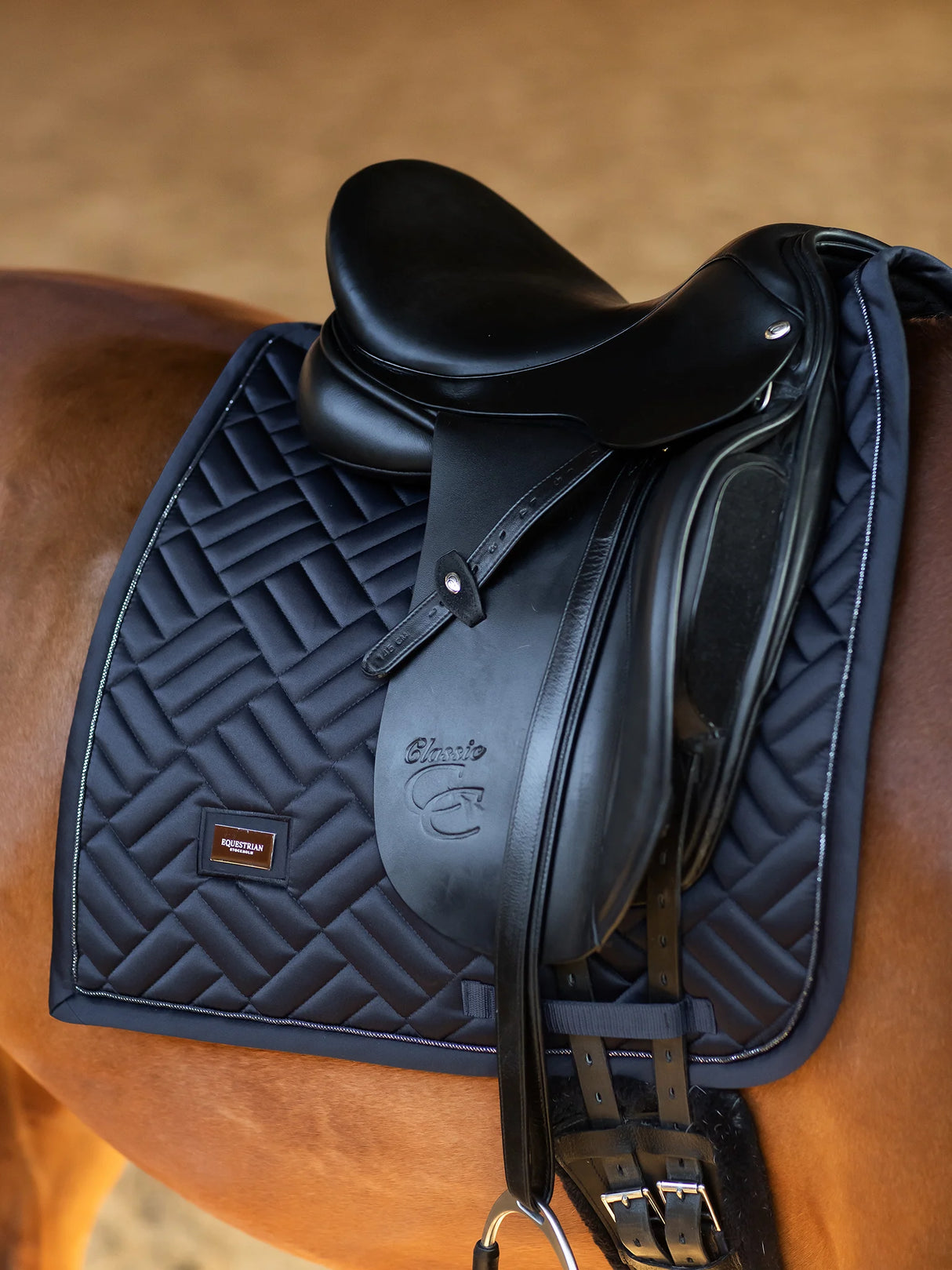 Equestrian Stockholm Dressage Saddle Pad Modern Midnight Blue
