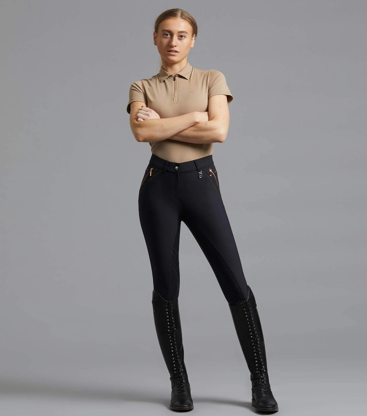 Premier Equine Milliania Ladies Full Seat Gel Riding Breeches Black